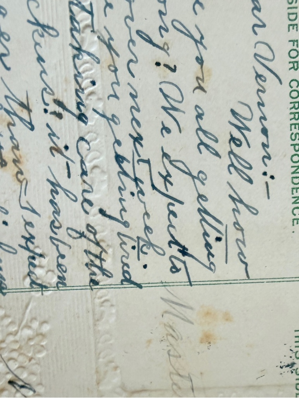 Antique Floral Greeting Card Box with 16 Antique Post Cards 1909-1911 - Picture 12 of 17